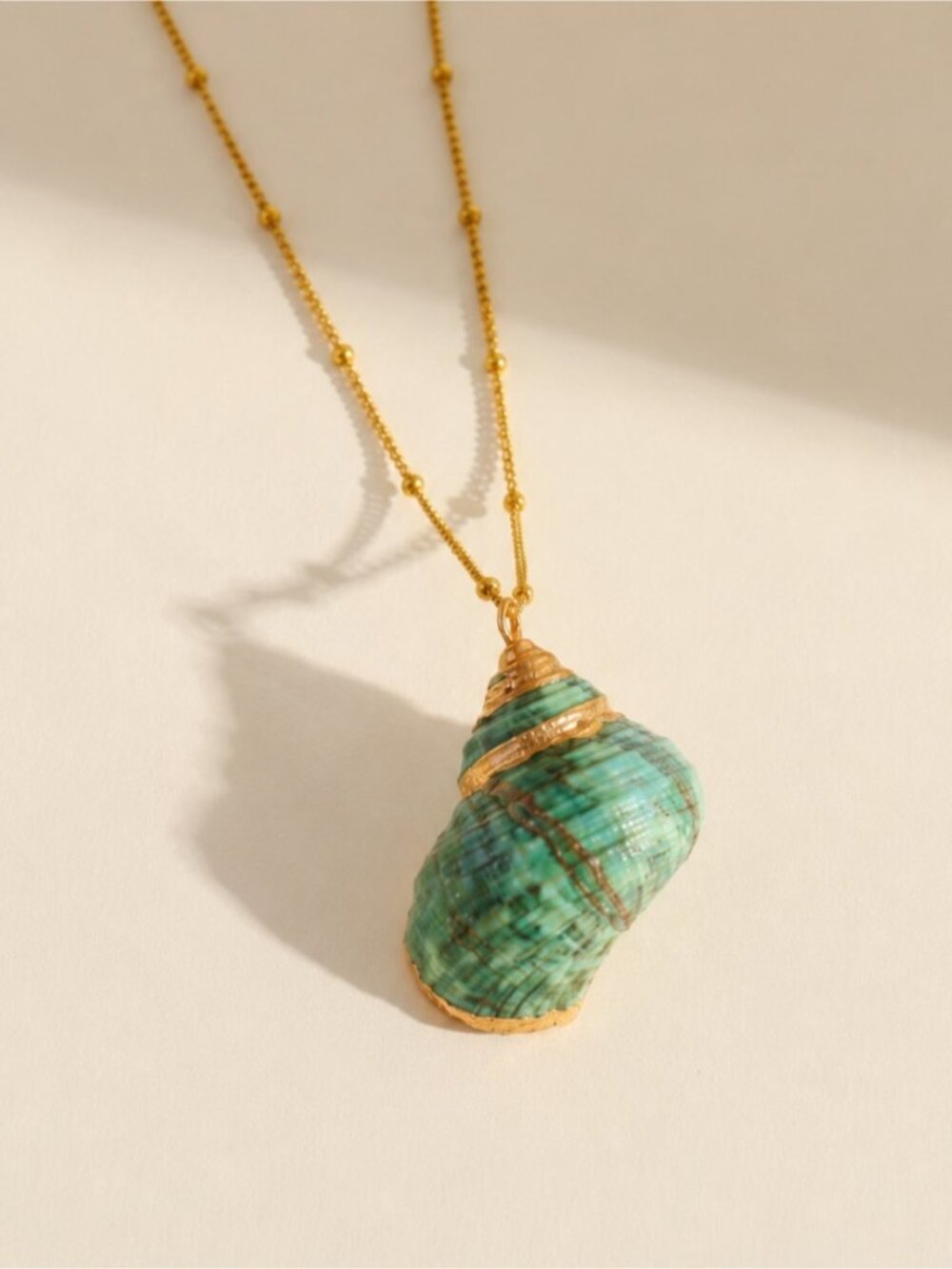 New! Coastal Green Shell Necklace NWOT